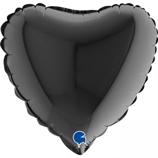 Mini Black Heart Shape Air-Filled Balloon – 4″ Foil