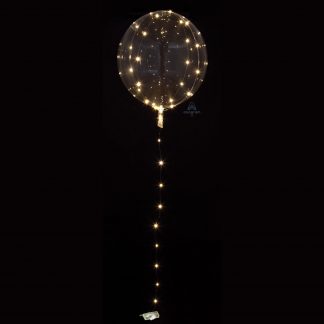 Crystal Clearz White Colour LED Jumbo Balloons 18"/46cm (1pk)