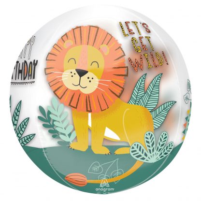 Get Wild Birthday Orbz Balloons - Foil 15" x 16"