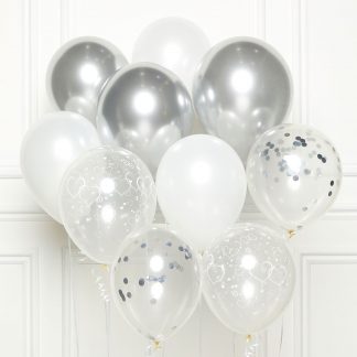 Silver DIY Latex Balloon Kits 11"/27cm - 1 PKG/10