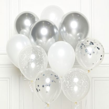 Silver DIY Latex Balloon Kits 11"/27cm - 1 PKG/10