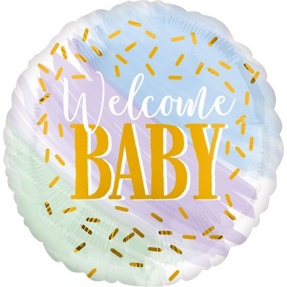 Watercolour Welcome Baby  - 18" foil