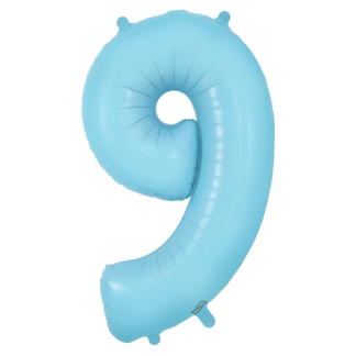 Matt Blue Number 9 Balloon - 34" Foil