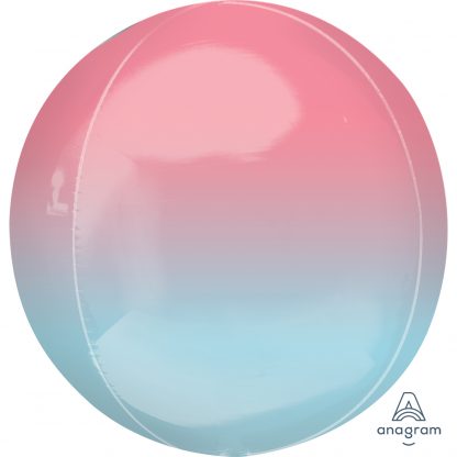 Ombre Pink & Blue Pastel Orbz Unpackaged (3ct) -Foil 15"/38cm w x 16"/40cm h