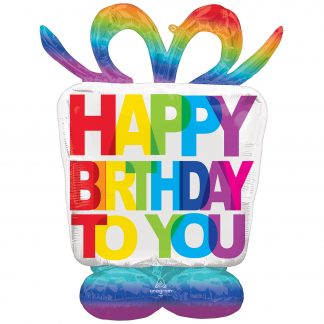 Birthday Present AirLoonz Foil Balloons - Foil (38"/96cm w x 50"/127cm)