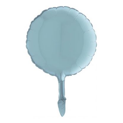 Mini Pastel Blue Round Shape Air-Filled Balloon – 9″ Foil