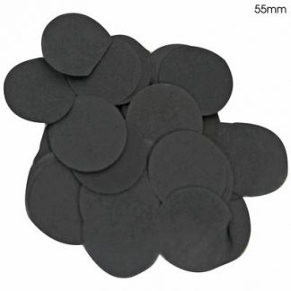 Black Round Tissue Paper Confetti Flame Retardant - (55mm) (100g)