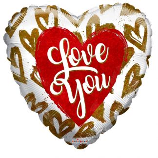 Valentine's Holographic Hearts Love Balloon - 18" Foil