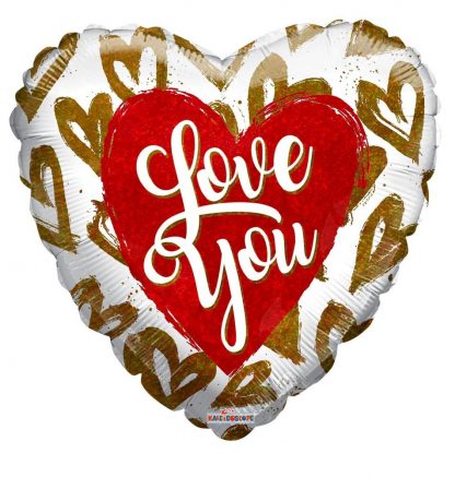 Valentine's Holographic Hearts Love Balloon - 18" Foil