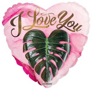 Love You Heart Leaf Eco Balloon - 18" Foil
