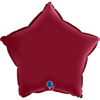 Satin Cherry Red Star Balloon - 18" Foil
