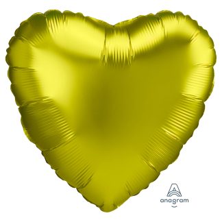 Lemon Satin Luxe Heart Balloon - 18" Foil (10ct)
