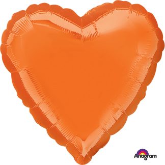 Metallic Orange Heart Standard Unpackaged Balloon - 18" Foil (10ct)