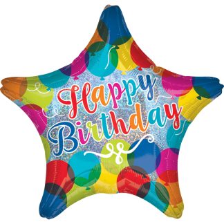 Happy Birthday Sparkle star Foil Balloons - Foil 18"