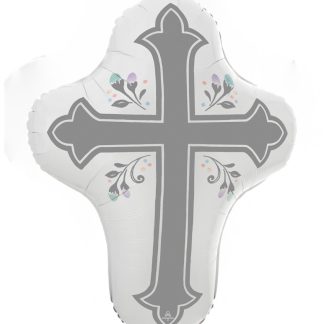 Holy Day Cross Supershape Balloon - Foil (19" x 26")