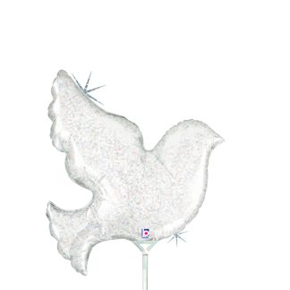 Mini Pearl White Dove Air-Filled Balloon Holographic – Foil