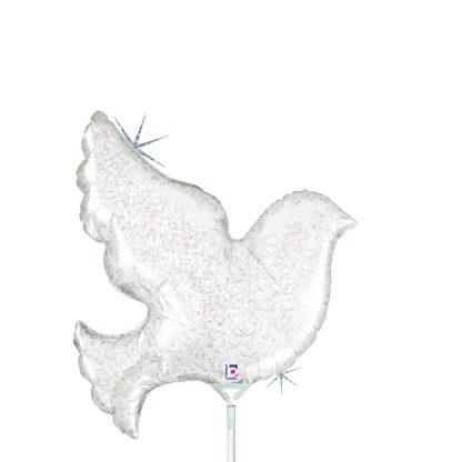 Mini Pearl White Dove Air-Filled Balloon Holographic – Foil