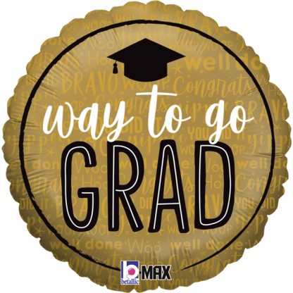 Graduation Way to Go Grad Balloon - 18" Foil unpackaged