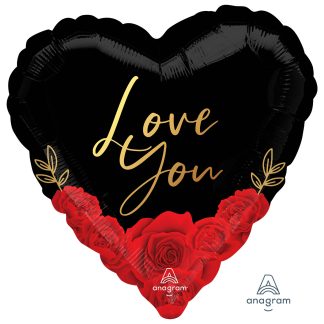 Love You Romantic Roses Foil Balloons  - Foil 18"