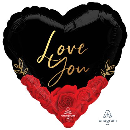 Love You Romantic Roses Foil Balloons  - Foil 18"