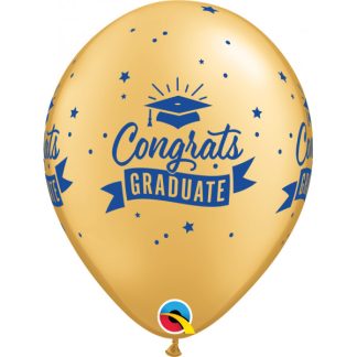 Graduation CONGRATS GRADUATE BANNER GOLD (25CT) - 11" Latex