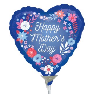 Mini Artful Florals Mother's day Shape Balloon - 9" Foil