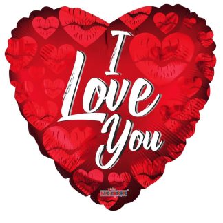 I Love You Kisses Matt Balloon - 18" Foil