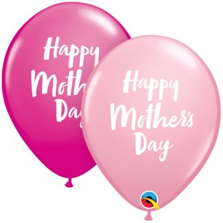 SCRIPT MOTHER'S DAY 11" PINK & WILD BERRY - 11" Latex (25ct)