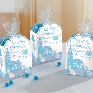 Communion Church Blue Favour Boxes - 7.5cm x 4.5cm - 8 ct