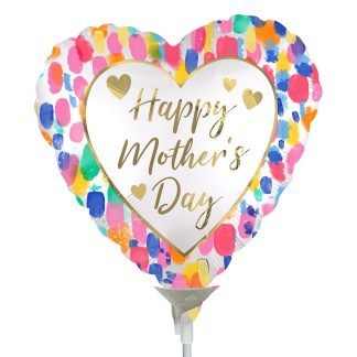 Mini Satin Watercolour Mother's day Shape Balloon - 9" Foil