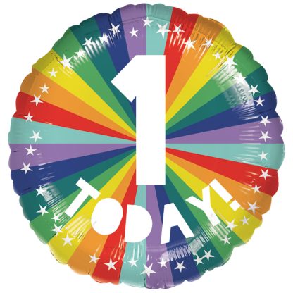 1st  Birthday Bright Rainbow Standard Foil - 18" Foil
