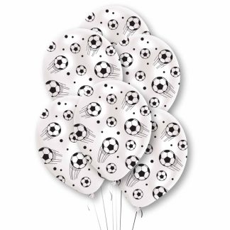 Football White Latex Balloons 11"/27.5cm - 1 PKG/6