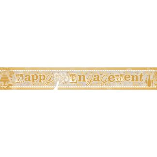 Happy Engagement Holographic Foil Banners 2.7m - 6 PC