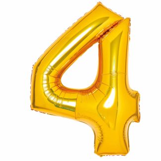 Gold Number 4 Balloon - 34" Foil