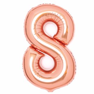 Rose Gold Number 8 Balloon - 34" Foil