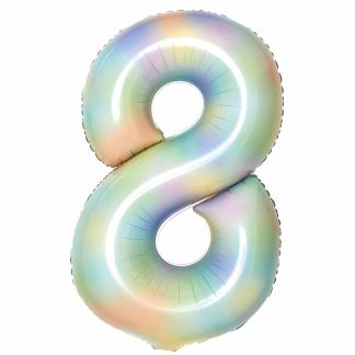 Pastel Rainbow Number 8 Balloon - 34" Foil