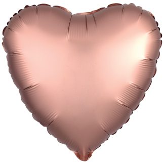 Silk Lustre Rose Copper Heart Standard Foil - 18" Foil (10 PACK) Unpackaged