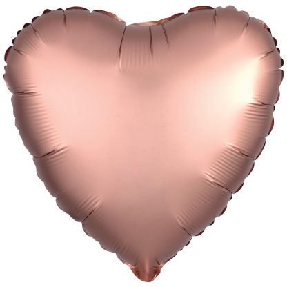 Silk Lustre Rose Copper Heart Standard Foil - 18" Foil (10 PACK) Unpackaged