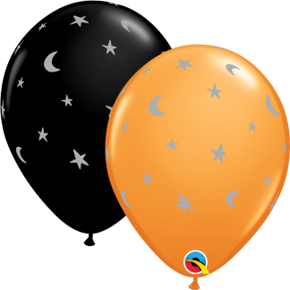 CRESCENT MOON & STARS HALLOWEEN - 11" Latex (25CT)