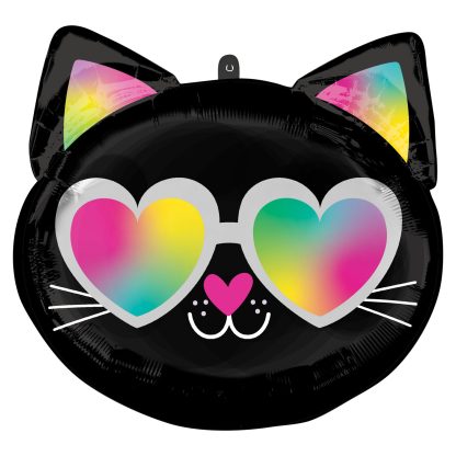 Cool Kitty Standard Junior Shape XL - Foil Balloon 17"/43cm w x 17"/43cm - Image 2