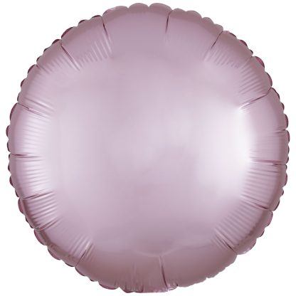 Silk Lustre Pastel Pink Round Standard -  18" Foil (10 Pack) Unpackaged