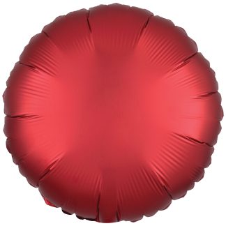 Silk Lustre Dark Red Round Standard -  18" Foil (10 Pack) Unpackaged