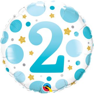 BLUE DOTS AGE 2  - 18" Foil