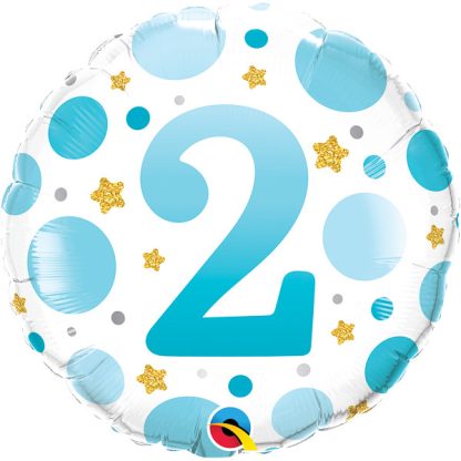 BLUE DOTS AGE 2  - 18" Foil