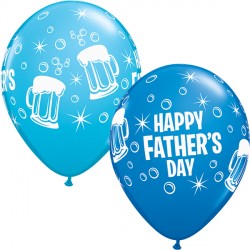 BEER MUG FATHER'S DAY ROBIN'S EGG BLUE & DARK BLUE  11" Balloon -  Latex (25ct)