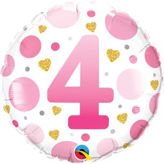 PINK DOTS AGE 4  - 18" Foil
