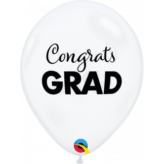 Graduation SIMPLY CONGRATS GRAD 11" DIAMOND CLEAR Balloon - 11" Latex (25ct)