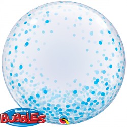 Blue Confetti Dots Deco Bubble Balloon - 24″ Bubble