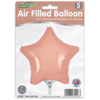 Rose Gold Star 9"  Packaged x 5pcs