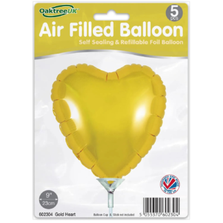 Gold Heart 9" Packaged Self Sealing x 5pcs
